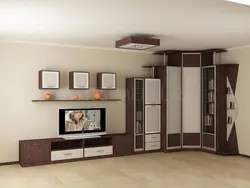Угловые шкафы в гостиной в интерьере фото