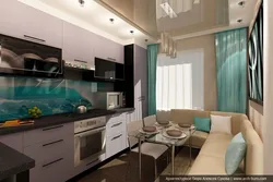 Kitchen with TV design 12 sq.