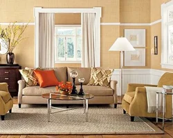 Beige color, what color goes with it in the living room interior photo