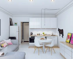 Interior of a small kitchen hall