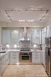 Фота кропкавага асвятлення на кухні