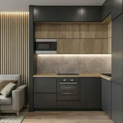 Color combination in the kitchen interior gray brown