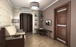 Photo of the design of the hallway of a three-room apartment panel house