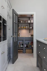 Kitchen design with pantry in apartment