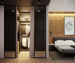 Дизайн небольшой спальни с гардеробной