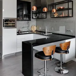 Kitchens with bar counters in the house photo