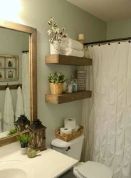Bathroom Interior With Shelves