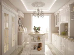 Classic Kitchen Living Room Interior In Light Colors