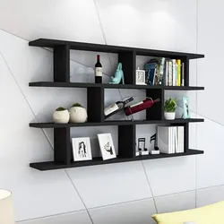 Beautiful shelves in the bedroom photo