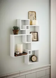 Beautiful shelves in the bedroom photo