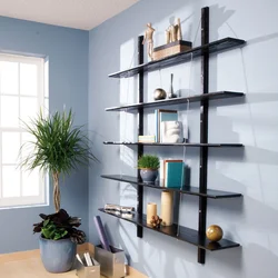 Beautiful shelves in the bedroom photo