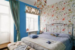 Дизайн спальни обои с цветами фото в интерьере спальни