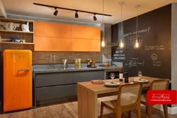 Kitchen design orange brown