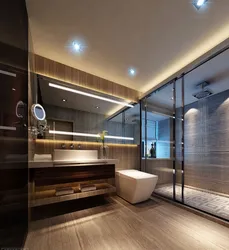 Design of shower rooms in an apartment, real photos