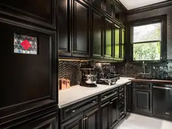 Чорныя кухні фота дызайн