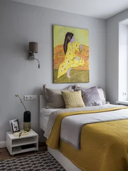 Gray Yellow Bedroom Photo