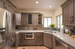 Kitchen Design In The Corner Window