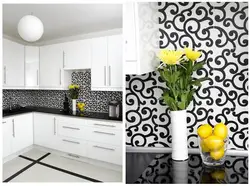 Wallpaper For Black And White Kitchen In The Interior