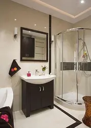Дызайн ванны з чорнай душавой кабінай