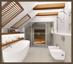 Дизайн ванны с мансардной крышей