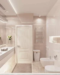 Small beige bathroom design