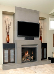 Fireplaces in the apartment interior photos