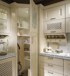 Built-in wardrobe in the kitchen design photo