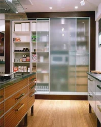Встроенный шкаф на кухню дизайн фото