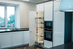 Built-in wardrobe in the kitchen design photo