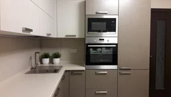 Built-in appliances in the kitchen interior real photo