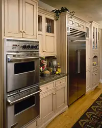 Built-in appliances in the kitchen interior real photo