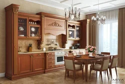 Solid Wood Kitchen Interior Photo