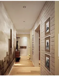 Decoration of one wall in the hallway photo