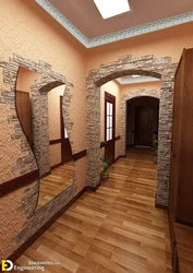 Decoration of one wall in the hallway photo