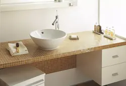 Дизайн ванной с накладной раковиной на столешницу