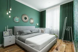 Спальня в изумрудном цвете дизайн интерьера
