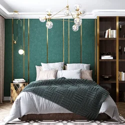 Bedroom in emerald color interior design