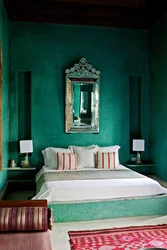 Bedroom In Emerald Color Interior Design