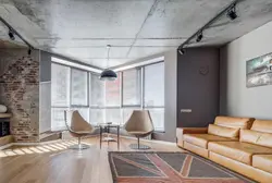 Concrete ceiling in apartment design