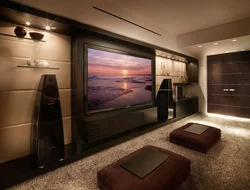 Living room interior design with TV photo