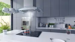 Выцяжкі на кухні з адводам у вентыляцыю ў інтэр'еры