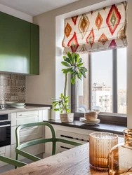 Roman blinds in the kitchen interior