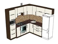 Corner kitchen design with dimensions