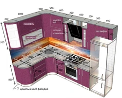 Corner Kitchen Design With Dimensions