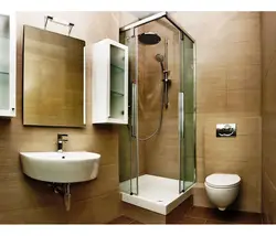 Дизайн ванной с угловой кабиной