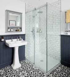 Bathroom design with corner cubicle