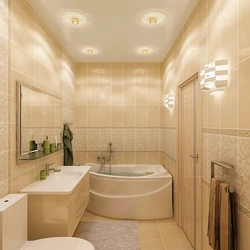 Ванная комната с угловой ванной дизайн 4 кв