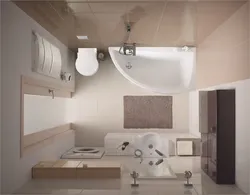 Bathroom with corner bathtub design 4 sq.m.
