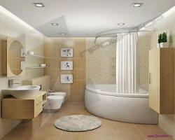 Bathroom With Corner Bathtub Design 4 Sq.M.