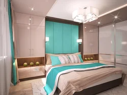Дызайн спальні з двухспальным ложкам і шафай